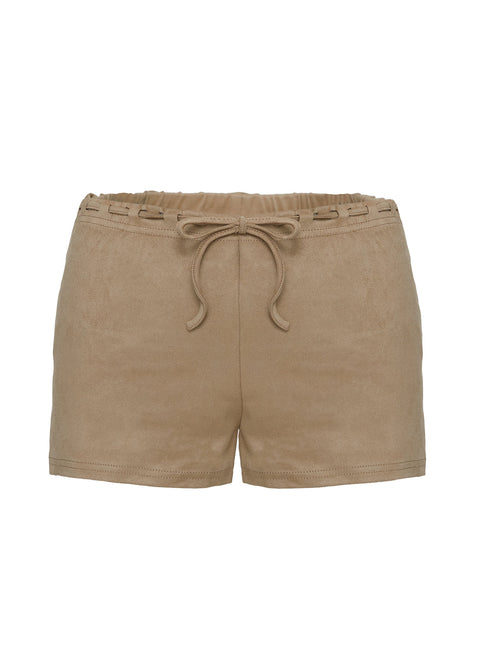 product Princess Polly Eternal Youth Faux Suede Short Taupe Low Rise Shorts 