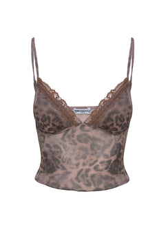 product Princess Polly Eustacia Top Leopard Sleeveless V-Neck 