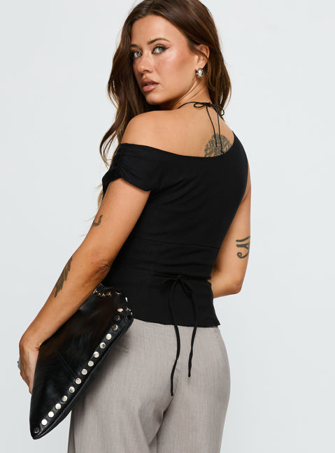 Emerey Off Shoulder Top Black