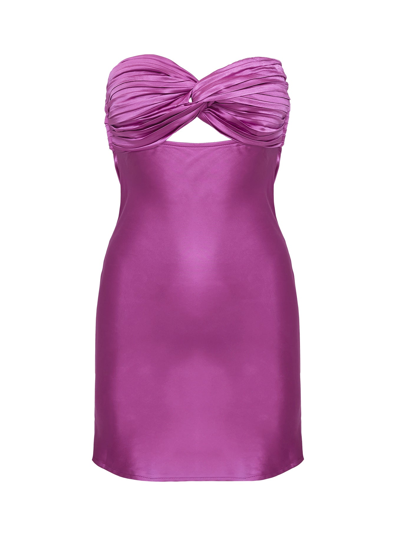 front view of model wearing Princess Polly Faviola Mini Dress Purple Sweetheart Neckline 