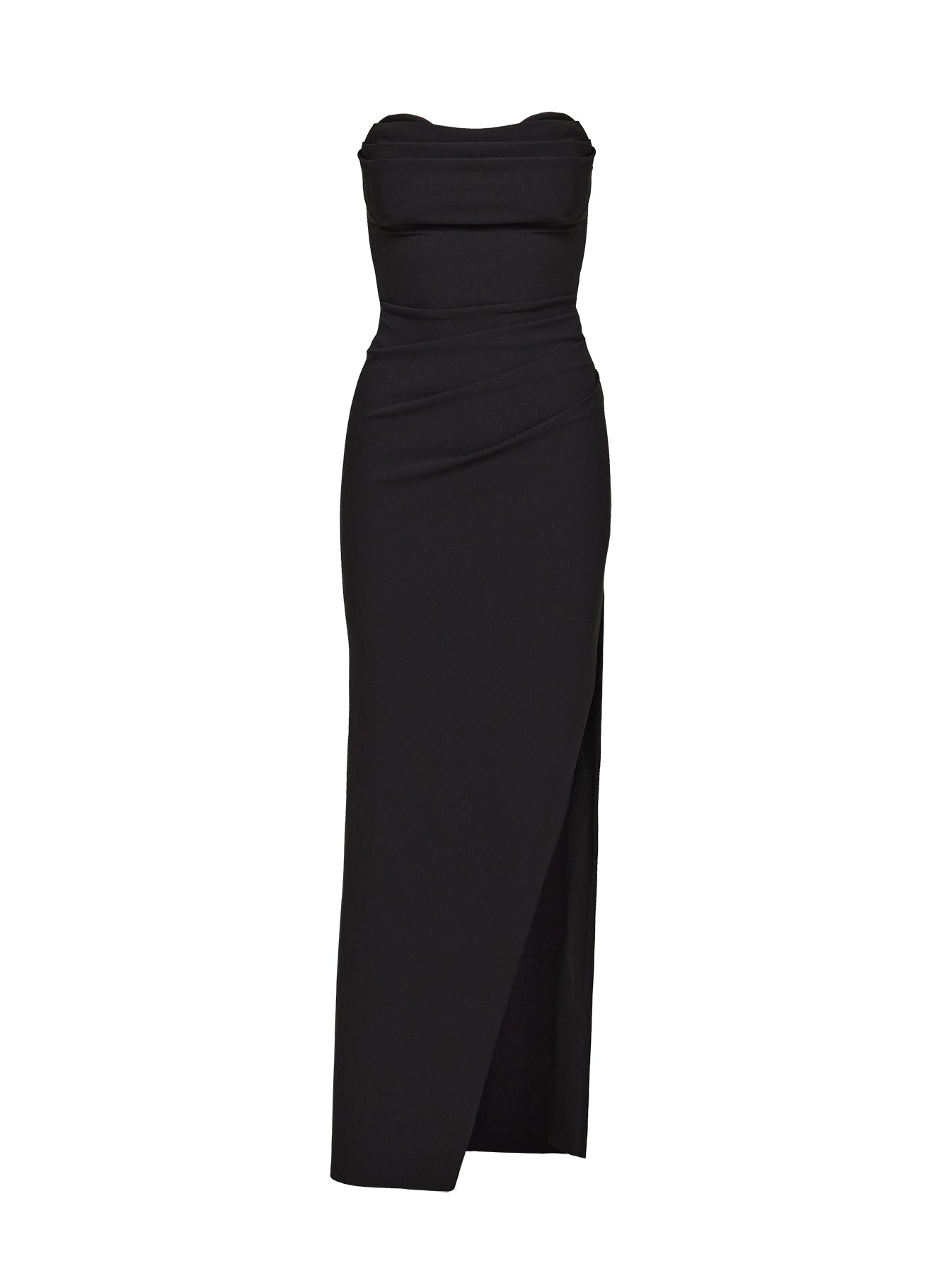 product Princess Polly Ferri Strapless Maxi Dress Black Curve Straight Neck 