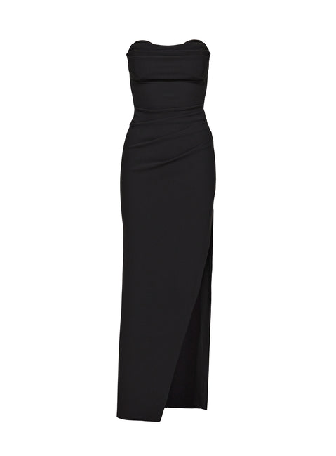 product Princess Polly Ferri Strapless Maxi Dress Black Curve Straight Neck 