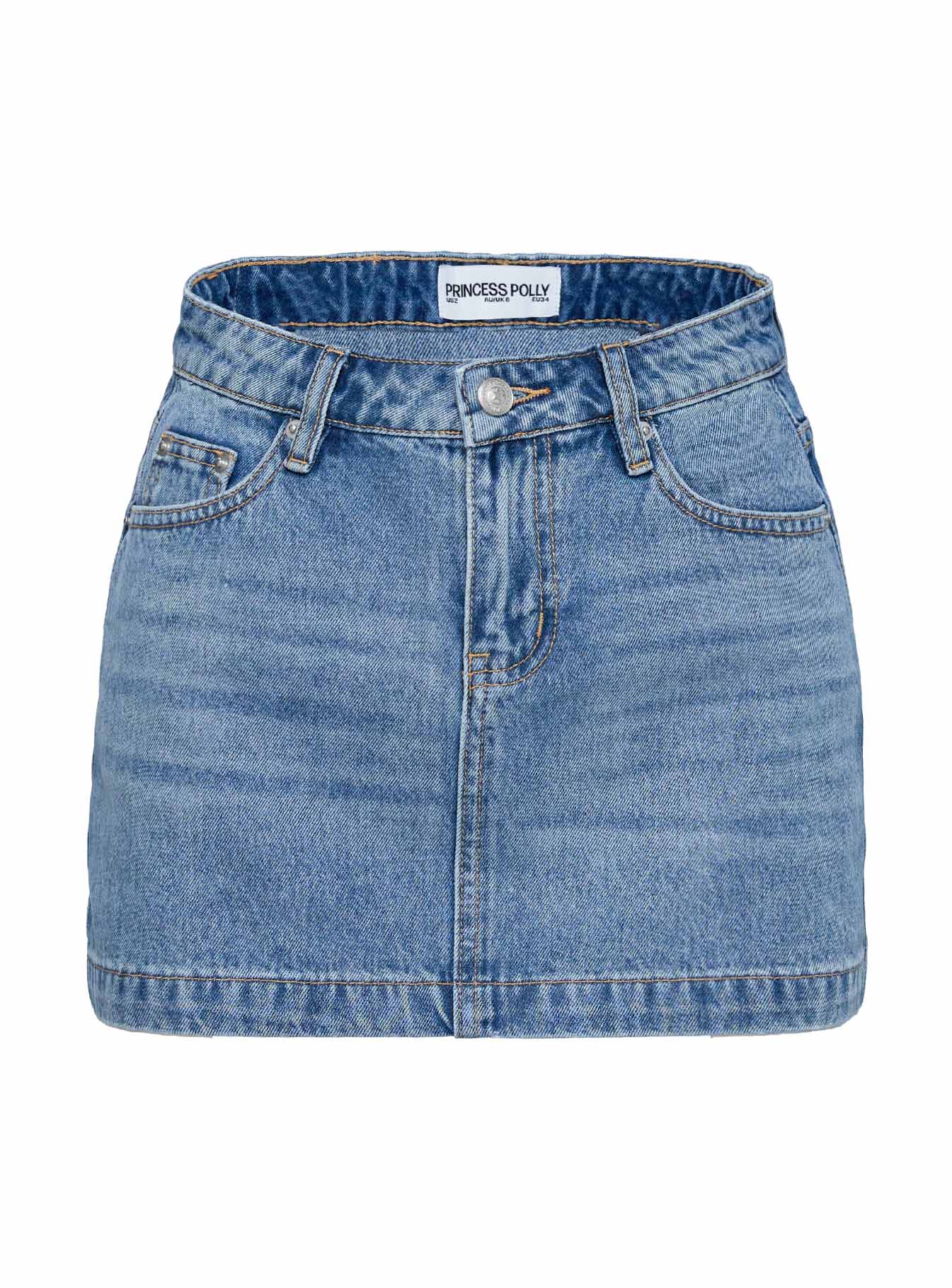 product Princess Polly Fossils Denim Mini Skirt Blue Mini Skirts 