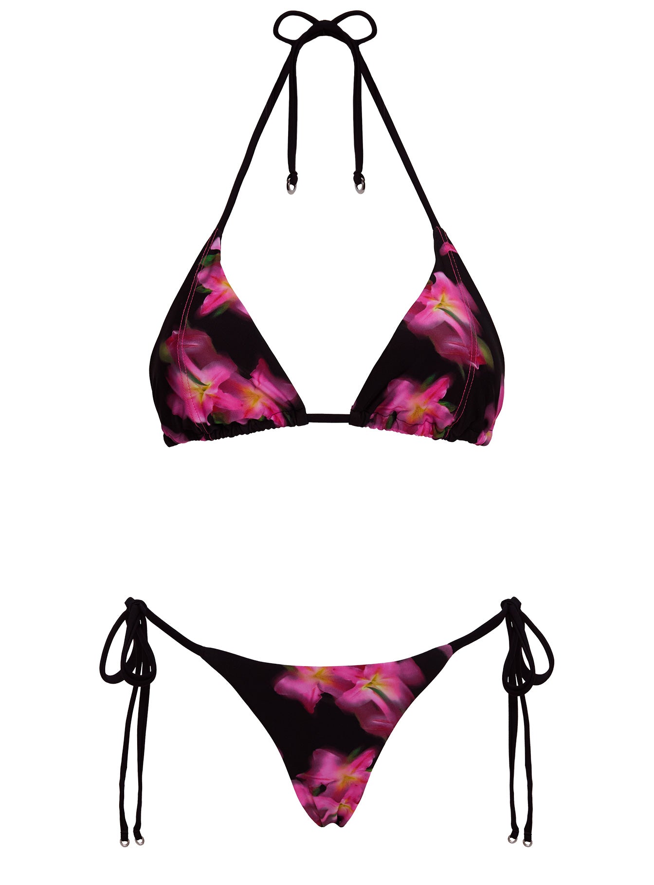 Fluera Triangle Bikini Top Black Multi