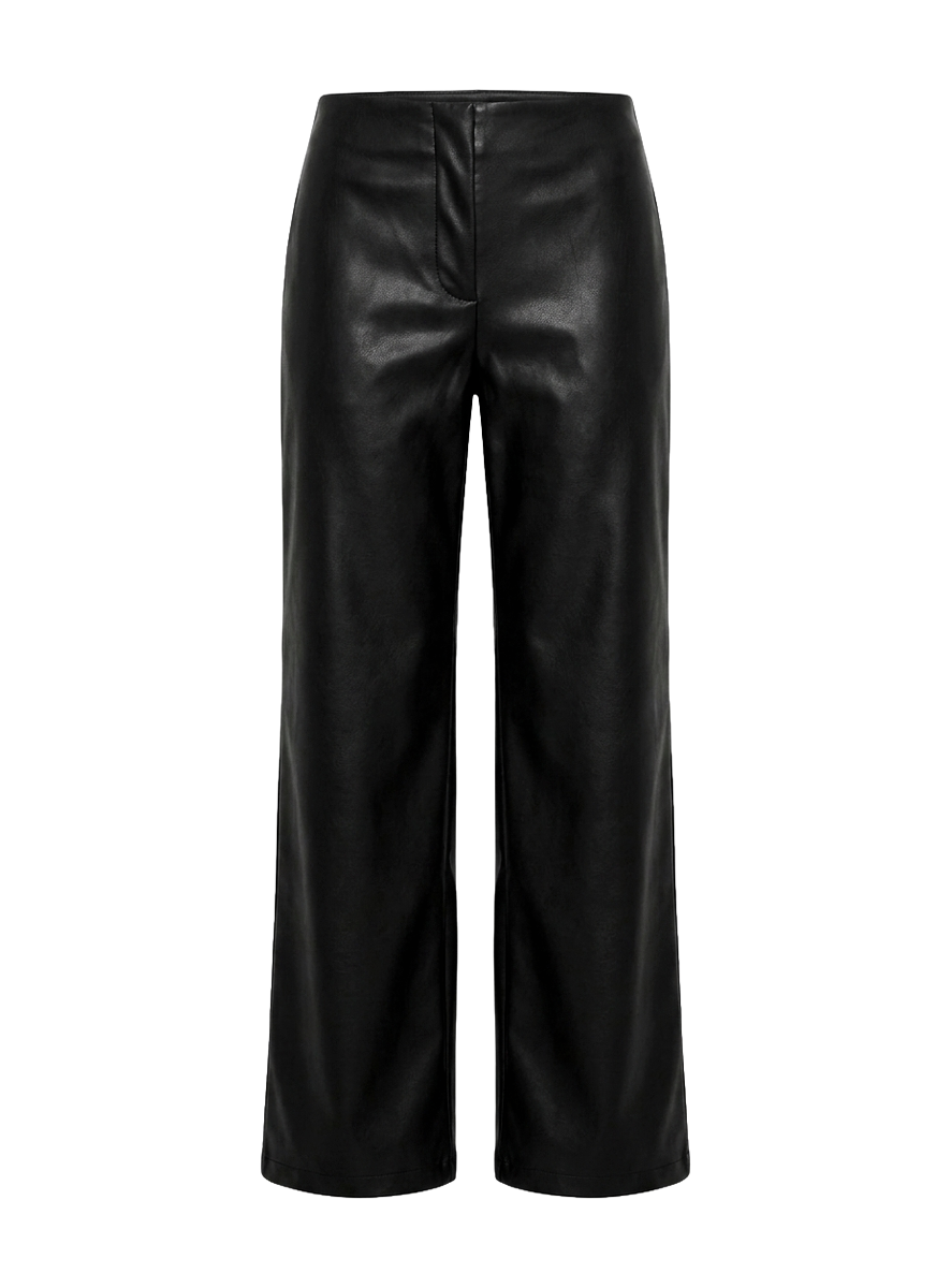 Agazia No Waist Hose aus Kunstleder, niedrige Taille, gerades Bein, Used-Schwarz