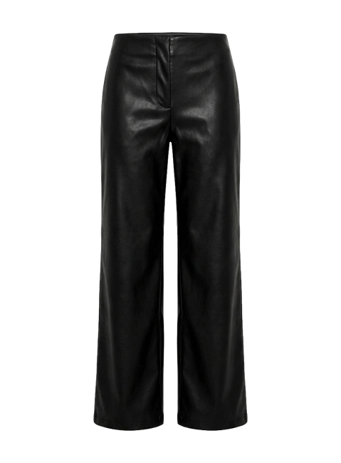 Agazia No Waist Hose aus Kunstleder, niedrige Taille, gerades Bein, Used-Schwarz