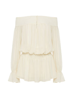 Annikah Off Shoulder Playsuit Cream