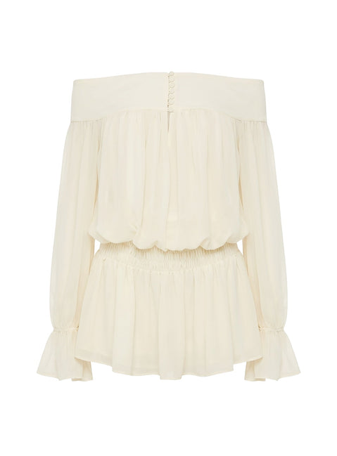 Annikah Off Shoulder Playsuit Cream