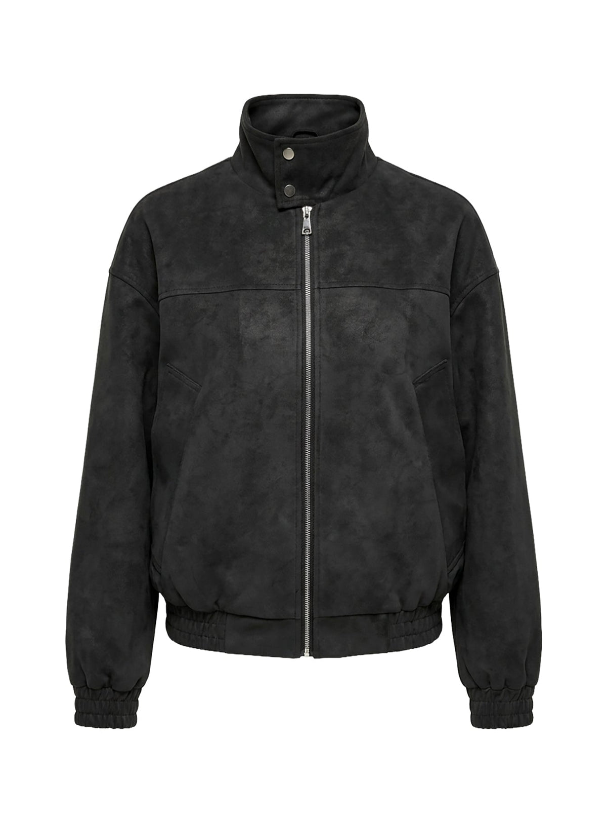 Ellissa Faux Suede Bomber Jacket Black