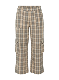 Indee Cropped Cargo Trousers Check