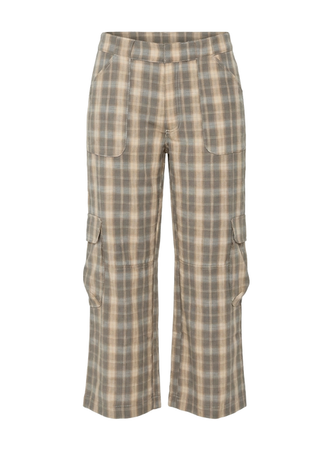 Indee Cropped Cargo Trousers Check
