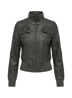Marykate Funnel Neck Fitted Jacket Washed Black