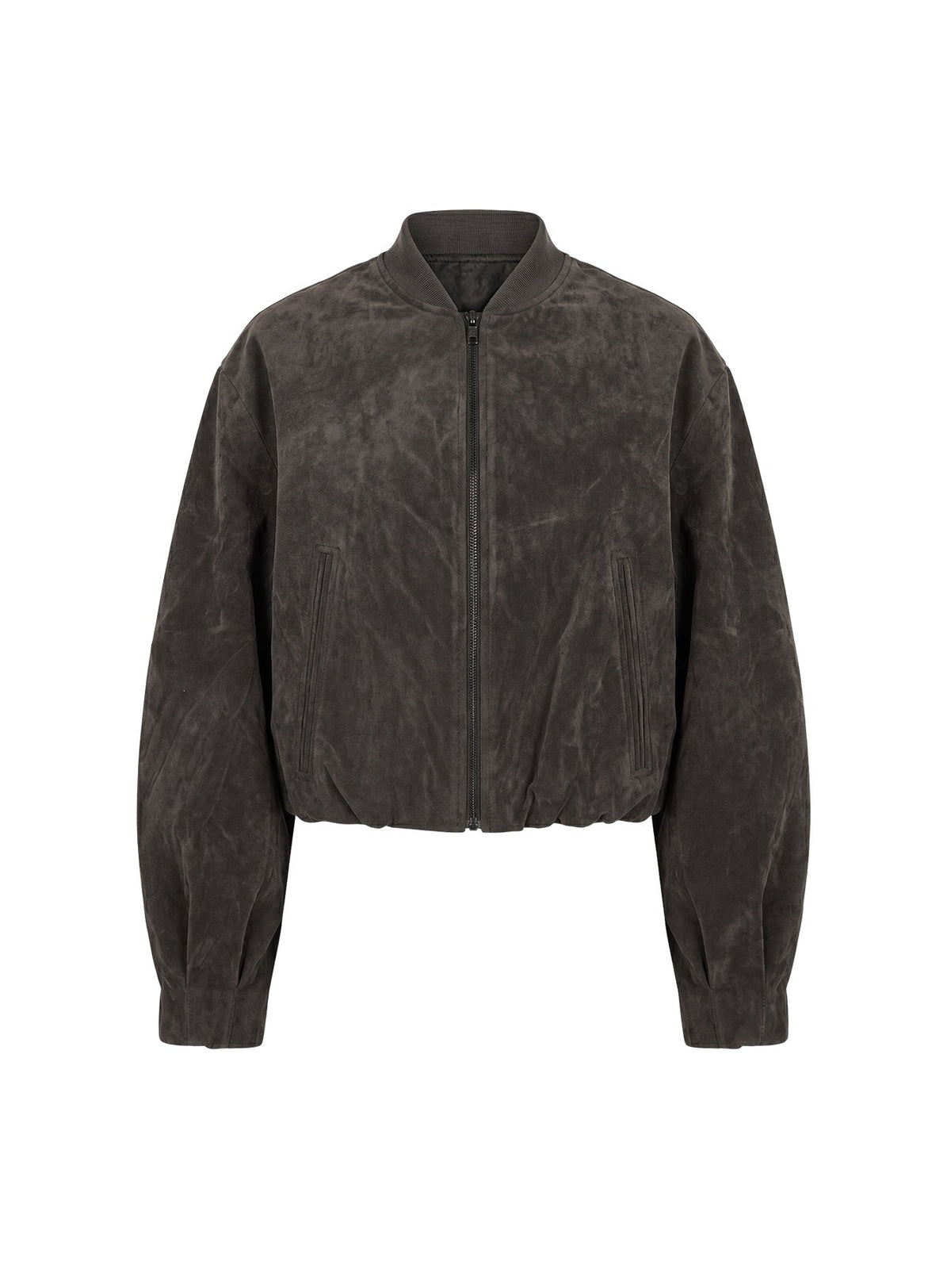 Mastery Wildlederimitat Bomberjacke Anthrazit