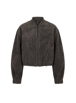 Mastery Wildlederimitat Bomberjacke Anthrazit