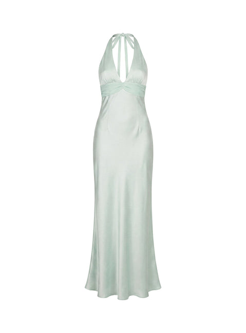 Odyssa Maxikleid mit Neckholder in Mintgrün