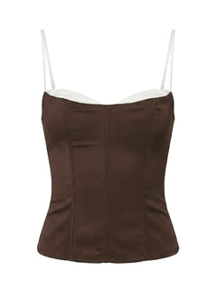Somani Layered Corset Top Chocolate / White