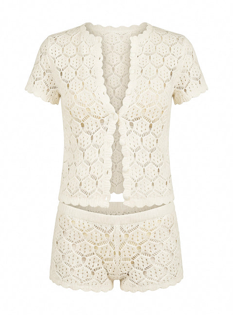 Sun Still Shines Crochet Co-ord Cream