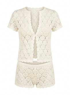 Sun Still Shines Crochet Set White Tall