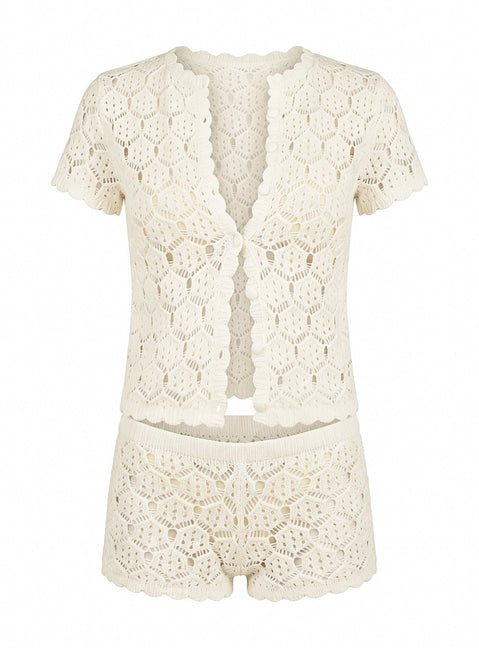 Sun Still Shines Crochet Set White Tall