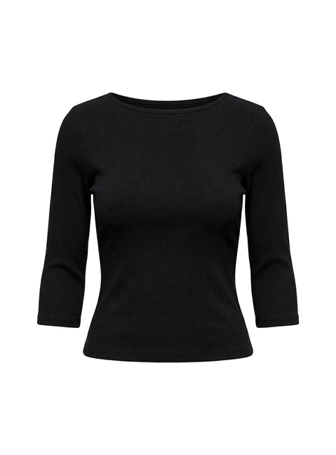 Elaia 3/4 Sleeve Top Black