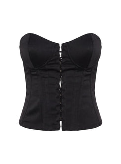 Afelia Strapless Corset Top Black
