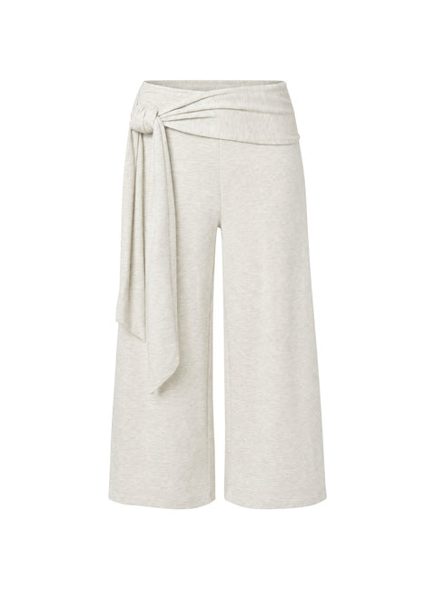 Allena Gaucho Shorts mit Bindedetail Grau Melange