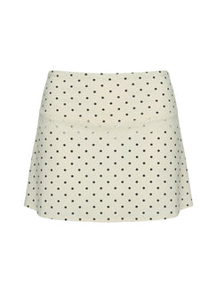 Amia Lace Mini Skirt Cream Polka Dot