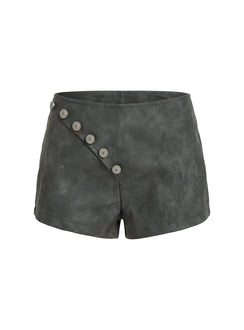 Ashtonn Faux Leather Micro Shorts Black