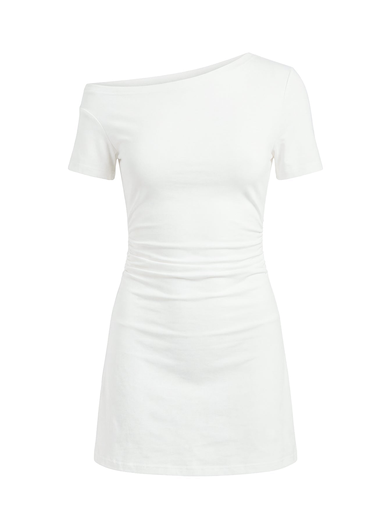 Avriana Off Shoulder T-Shirt Mini Dress White