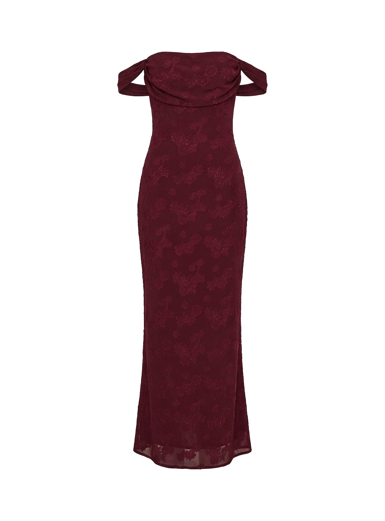 Azura Off The Shoulder Maxi Dress Burgundy