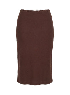 Baseline Rib Midi Skirt Chocolate Midi Skirts 