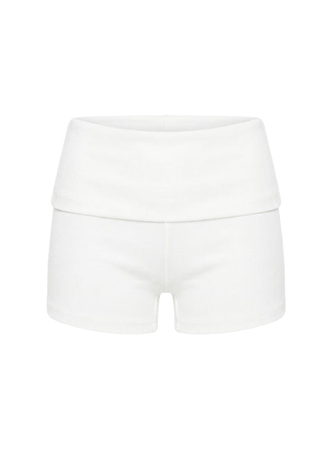 Baseline Low Rise Rib Shorts White