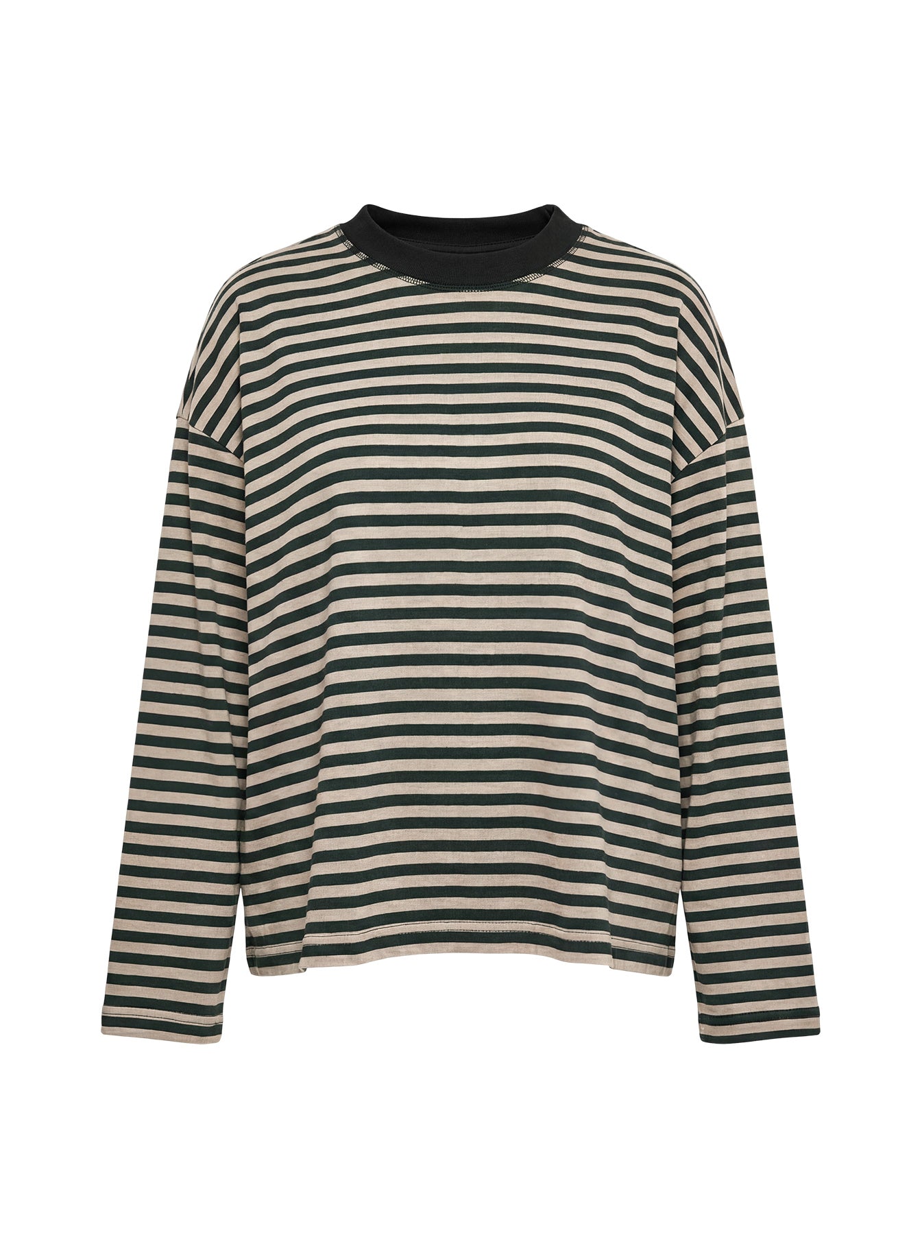 Bloom Long Sleeve Top Beige Stripe