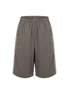 Boe Longline Track Shorts Charcoal / Pink