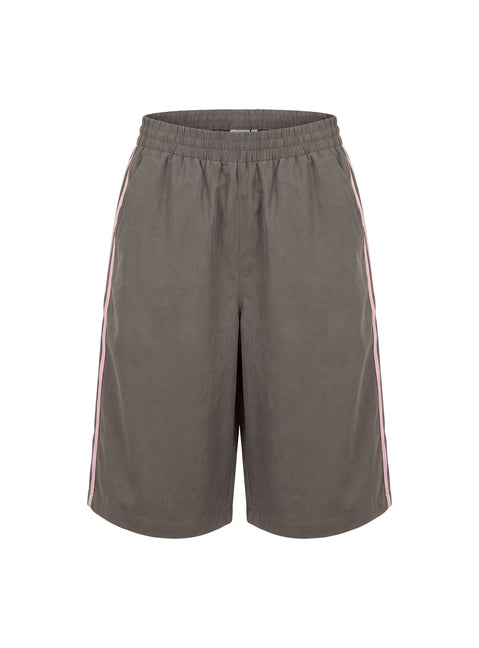 Boe Longline Track Shorts Charcoal / Pink