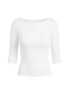 Daily Define Boatneck 3/4 Sleeve Top White