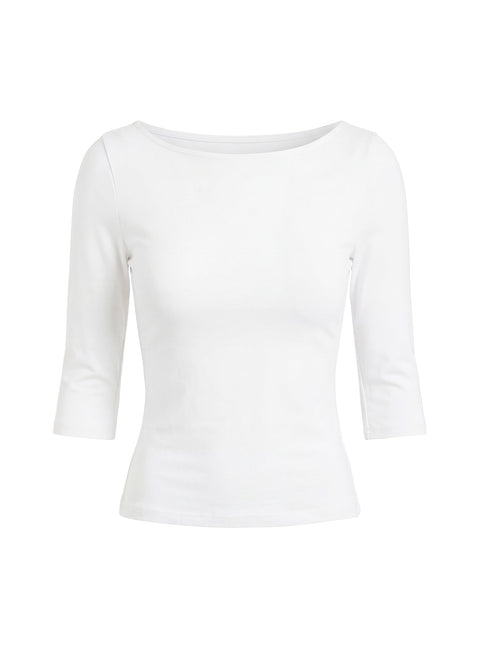 Daily Define Boatneck 3/4 Sleeve Top White