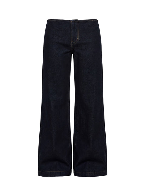 Buenos No Waist Low Rise Straight Leg Jeans Raw Denim