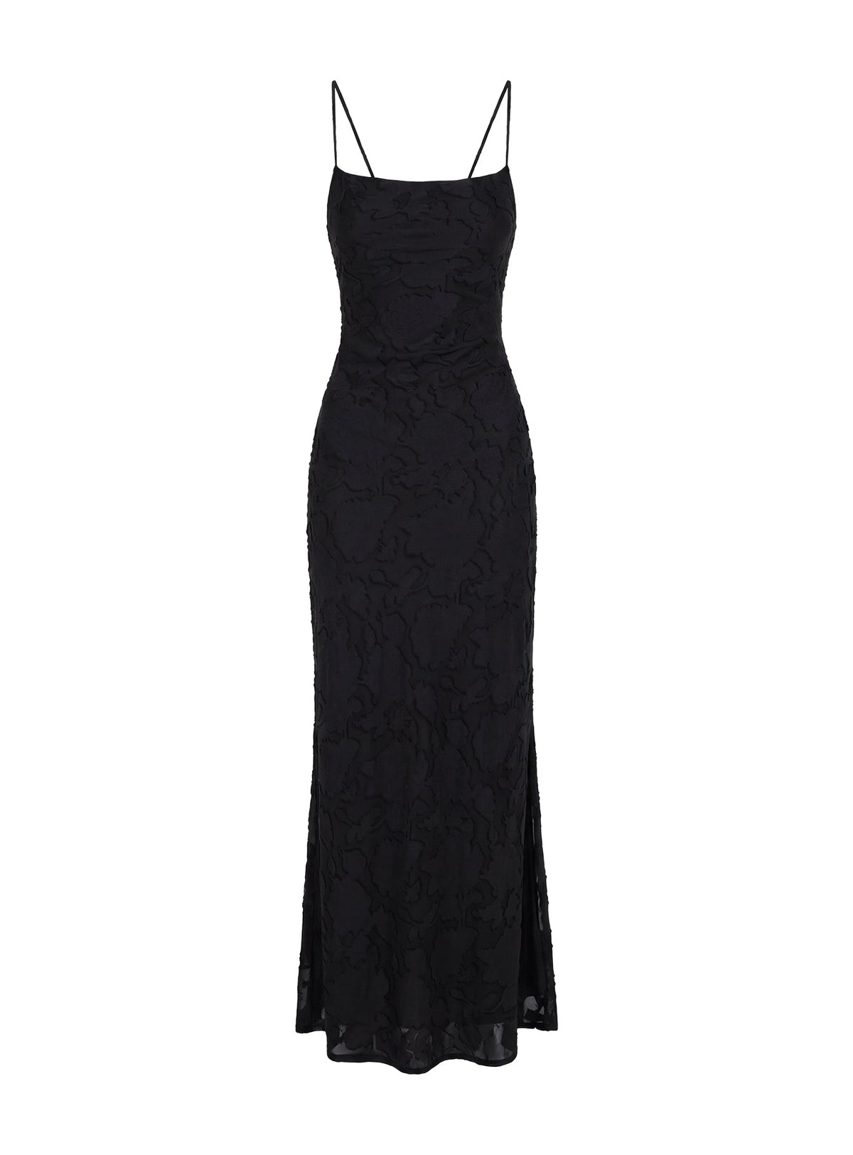 Celena Maxi Dress Black Burnout