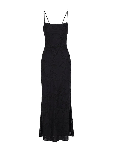 Celena Maxi Dress Black Burnout