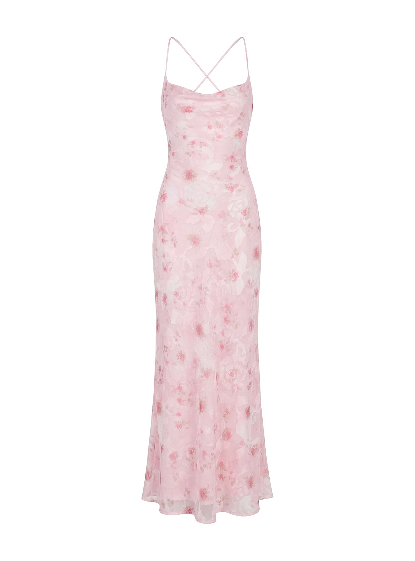 Celena Maxi Dress Pink Floral Burnout