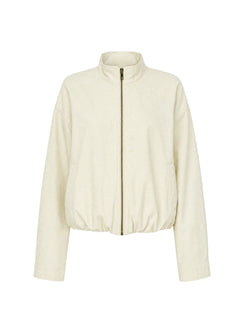 Chayden Cropped Bomberjacke aus Canvas Creme