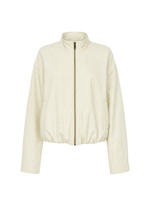 Chayden Cropped Bomberjacke aus Canvas Creme