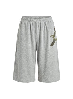 Chelzie Longline Applique Track Jorts Grey Marle / Camo