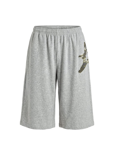 Chelzie Longline Applique Track Jorts Grey Marle / Camo