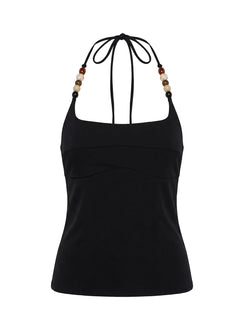 Cherise Bead Detail Top Black