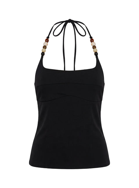 Cherise Bead Detail Top Black