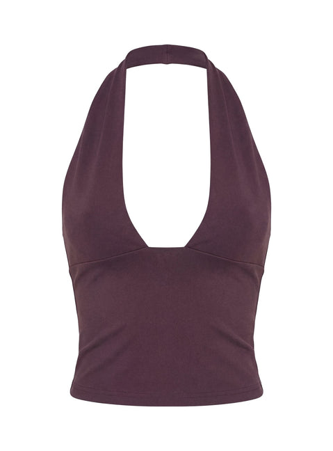 Daily Define Halter Vest Top Aubergine