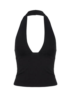 Daily Define Halter Vest Top Black