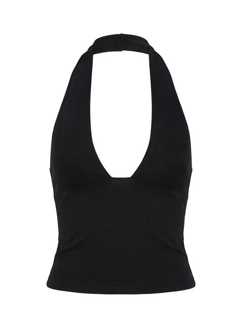 Daily Define Halter Vest Top Black